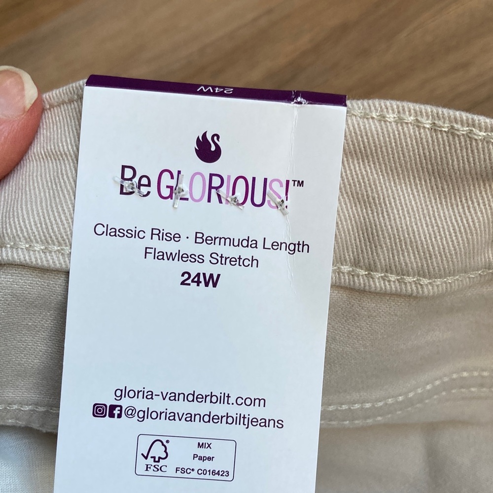 Gloria Vanderbilt stonewood jean Bermuda short flawless stretch classic rise 24W - Picture 4 of 15